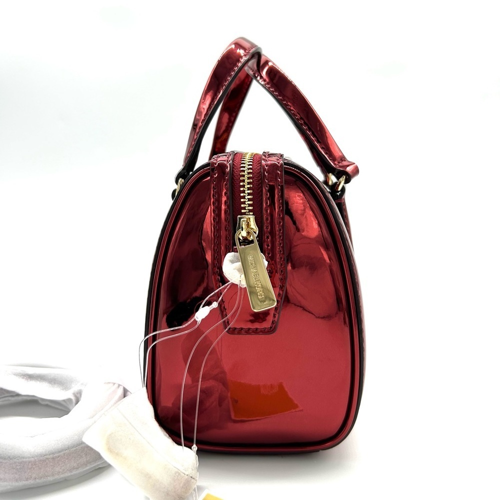 Michael Kors Jet Set Small Patent Duffel Crossbody Bag Cherry - Picture 4 of 10